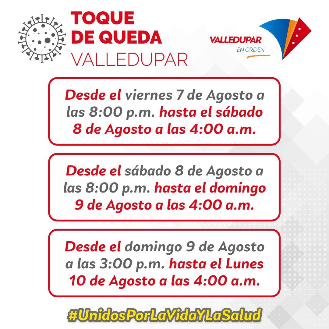 Toque de queda y ley seca en la mayoría de los municipios del Cesar ...